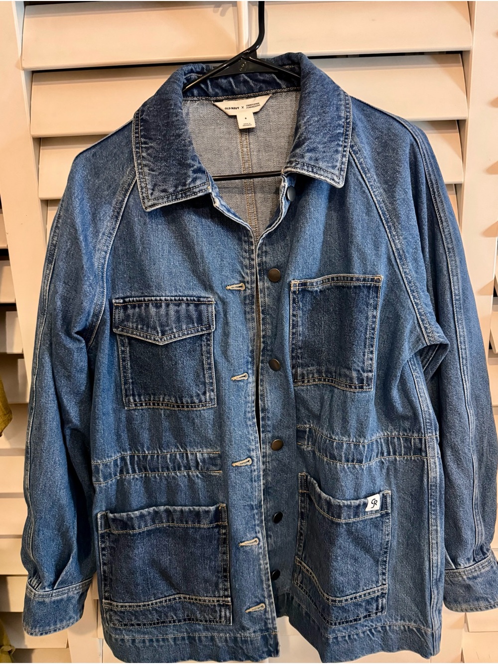 Old Navy + Christopher John Rogers Medium Blue Denim Utility Jacket
